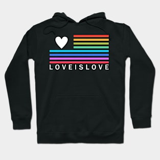 USA LGBT Pride-  American Flag Style Love is Love Design Hoodie